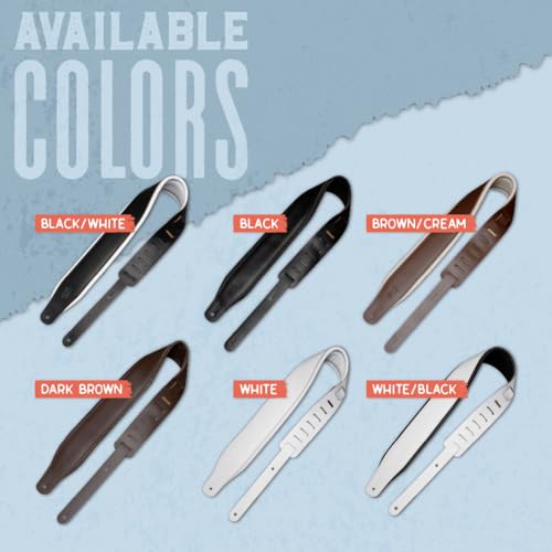 3" Wide Leather Guitar Strap with Foam Padding, Black L93354