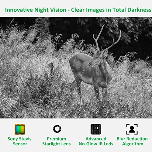 Trail Camera, 64MP 1296p, No Glow Night Vision, Motion Activated Waterproof B8160