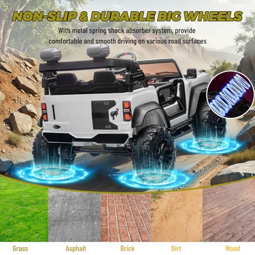 2 Seater Ride On Car for Kids, 24v Electric Truck with Remote Control, Blue O82727