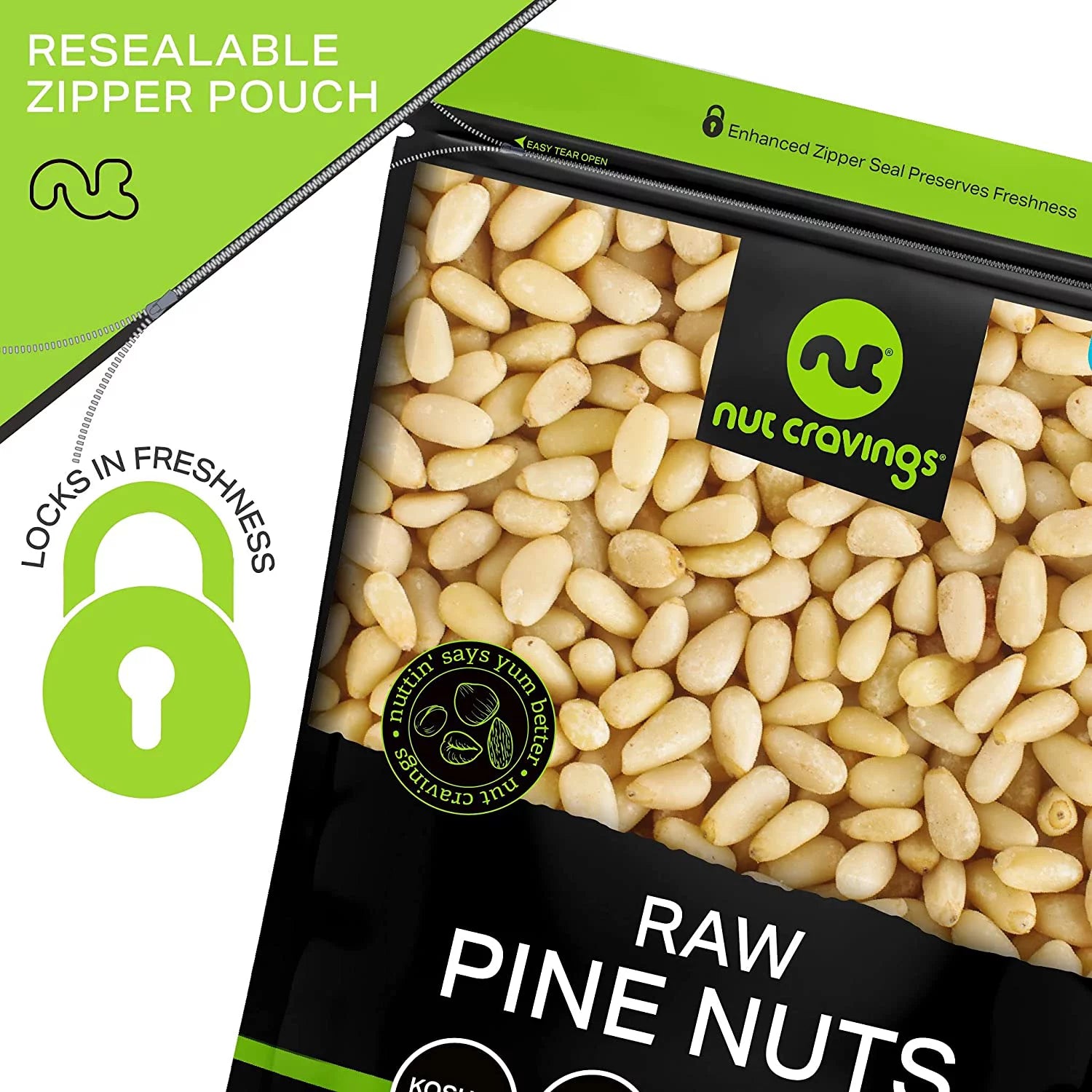 Raw Pine Nuts, Vegan, Kosher, 16oz X348