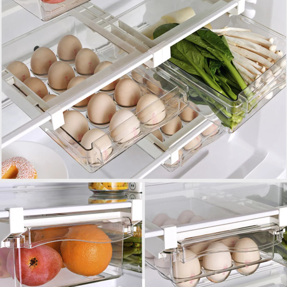 Transparent Egg Drawer with Handle for Refrigerator Storage I725230