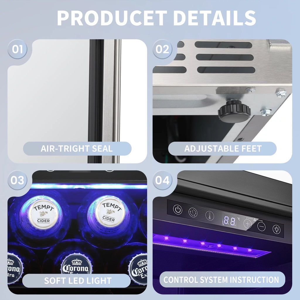 15 inch Beverage Refrigerator with Clear Glass Door and Digital Temperature Control K261627