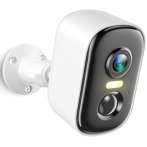Wireless Outdoor Security Camera 2K Battery Powered WiFi, AI Motion Detection, Color Night Vision, IP66 Waterproof, 4 Pack R2584