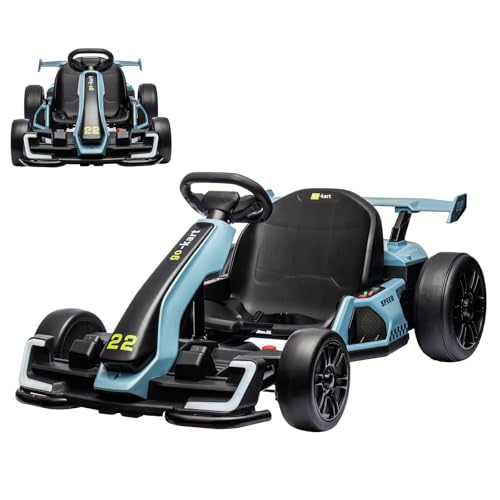 24V Electric Drift Go Kart for Kids, Adjustable Seat, 8mph C10094