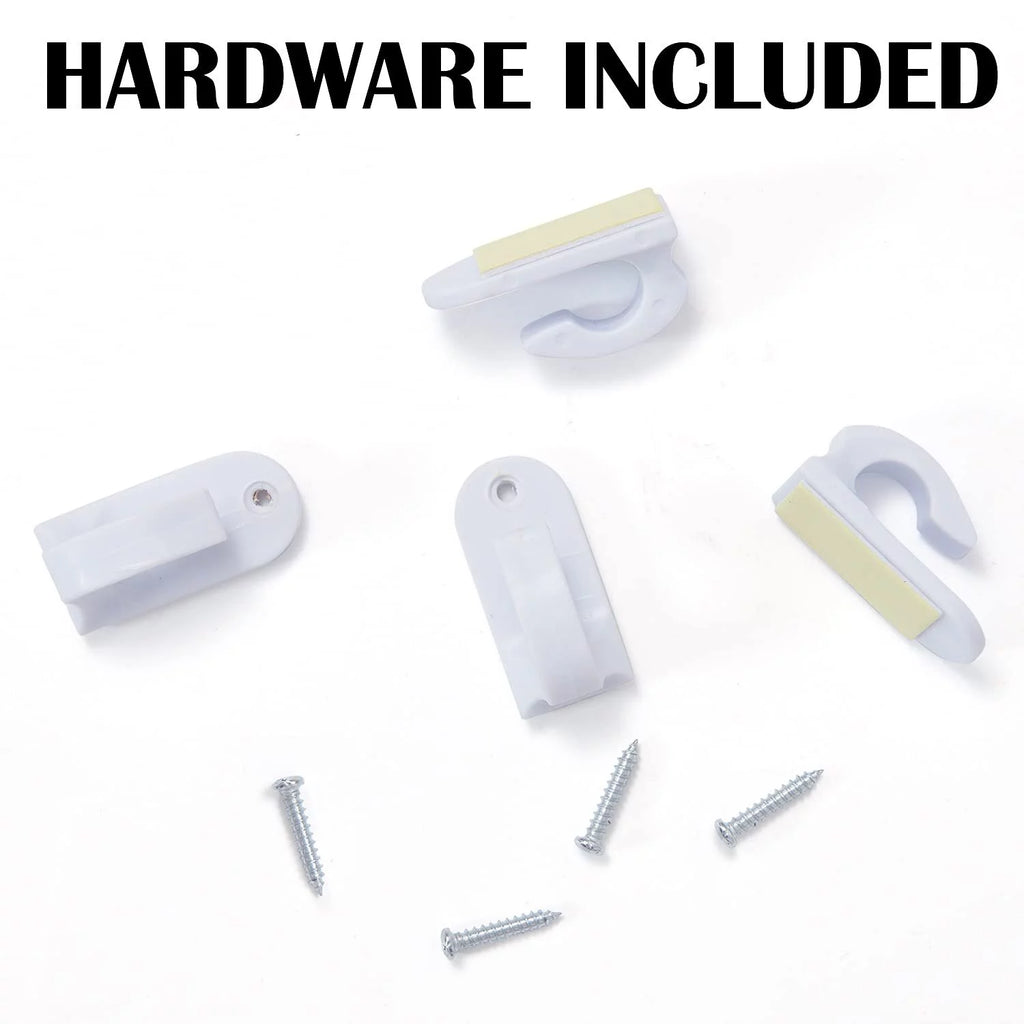 Door Curtain Rods No Drill Telescoping Adjustable White 26-48 Inches M257476