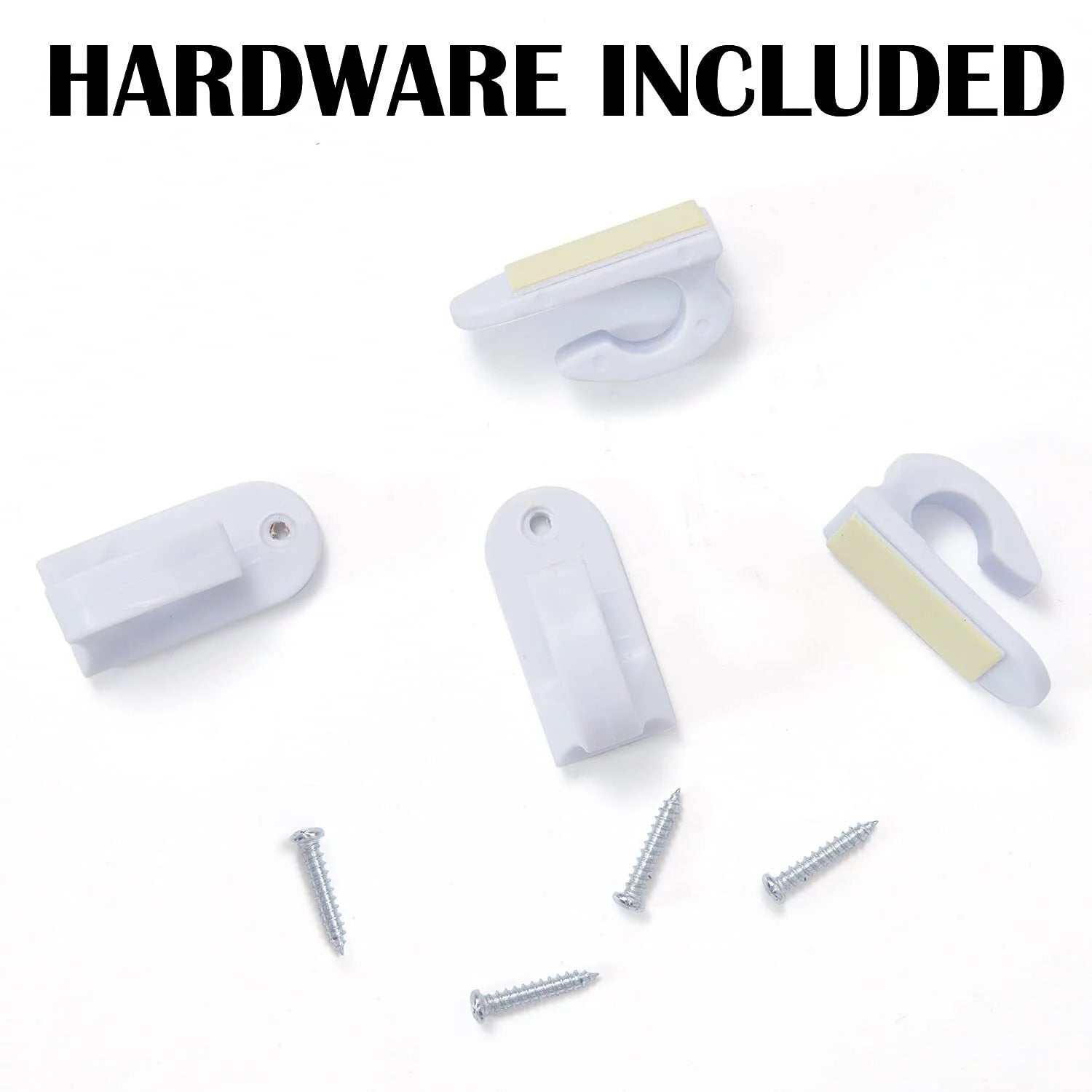 Door Curtain Rods No Drill Telescoping Adjustable White 26-48 Inches M257476
