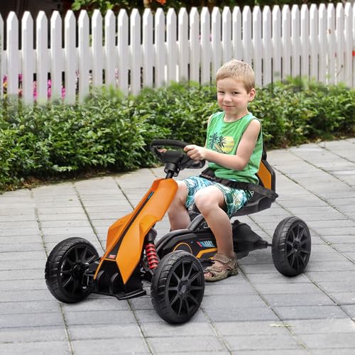 12V Electric Go Kart for Kids, Outdoor Ride-On Toy with Adjustable Speed A571780