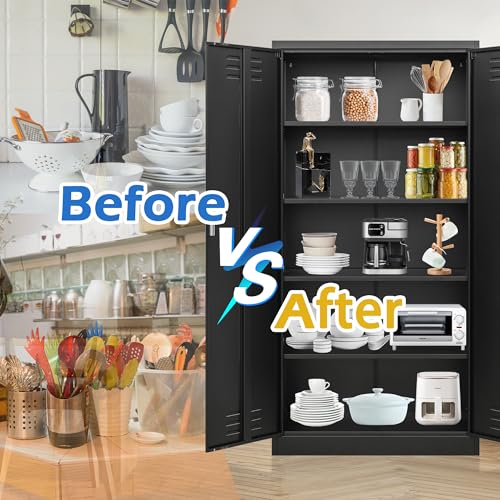 Metal Storage Cabinet with Adjustable Shelves, White W537131