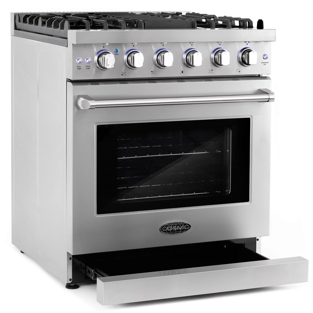 2 Piece Kitchen Appliance Package with 30" Gas Range & French Door Refrigerator B79837