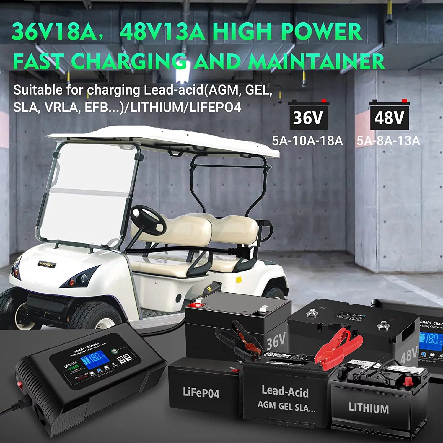 36V/48V 18-Amp Golf Cart Battery Charger B254