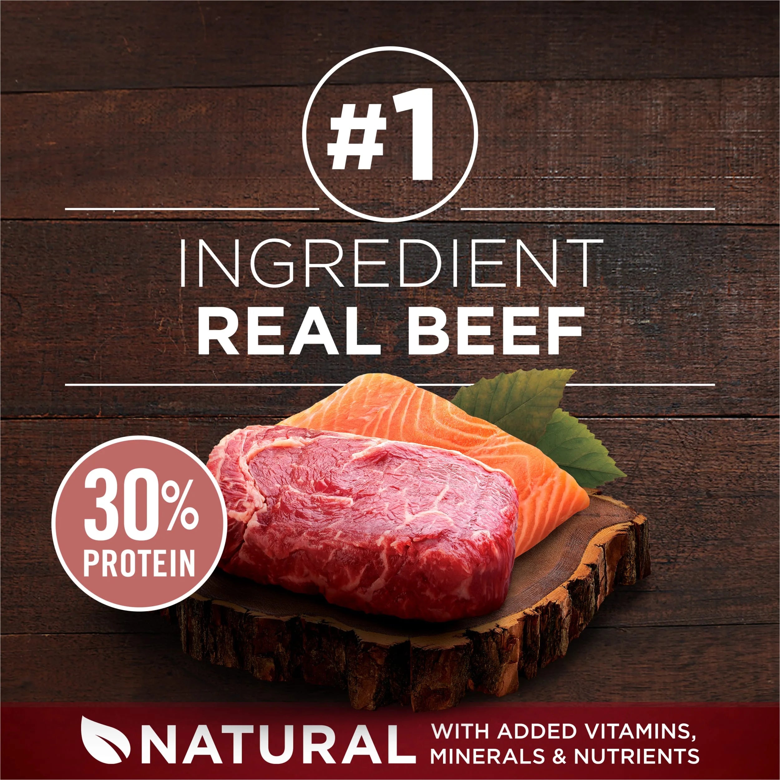Natural High Protein Dog Food with Real Beef and Salmon V273291