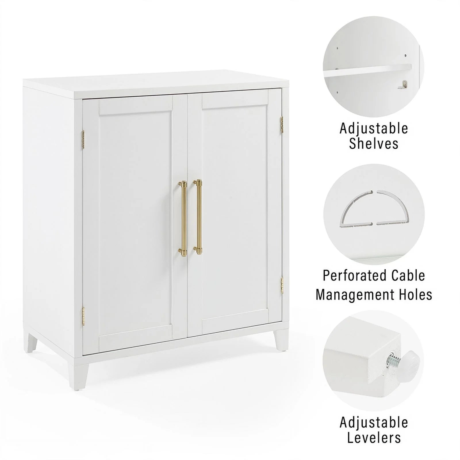 Stackable Wood Kitchen Pantry Storage Cabinet in White I978