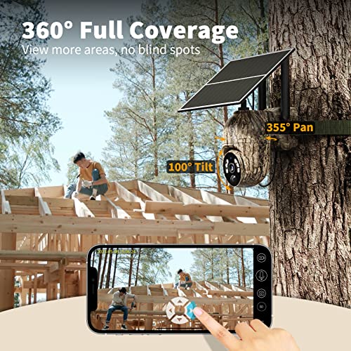 Cellular Trail Camera 4G LTE with Solar Panel, Motion Activated, 2K Night Vision E2472