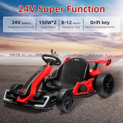 Kids Electric Drift Go Kart with Adjustable Seat A945