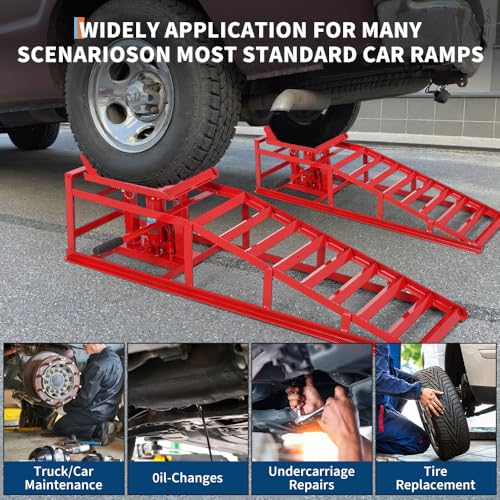 Hydraulic Car and Truck Service Ramps, 11023 Lbs Capacity, Portable Lifts for Oil Changes D8064