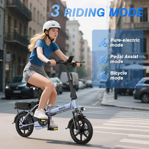 Electric Bike for Adults, 14" Folding Ebike, 750W Peak, Removable Battery, 22mph F42560
