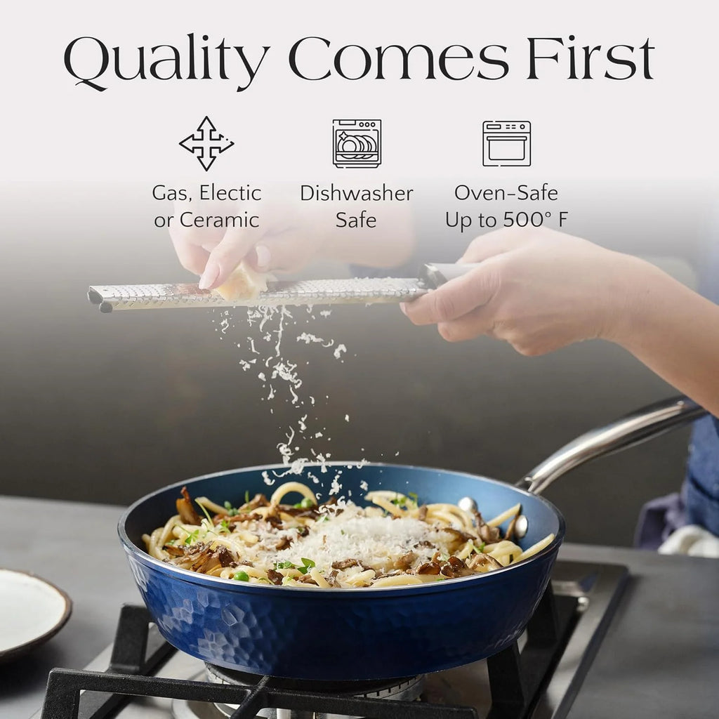 Non-Stick Ceramic 10 Piece Cookware Set with Glass Lids Y188300