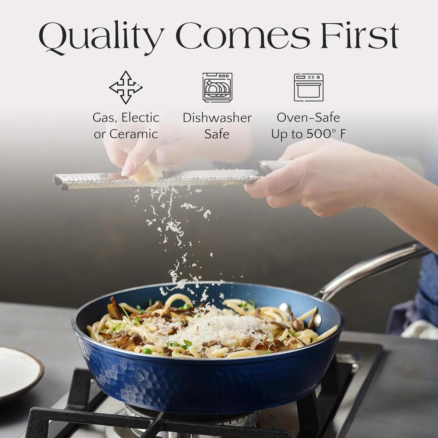 Non-Stick Ceramic 10 Piece Cookware Set with Glass Lids Y188300
