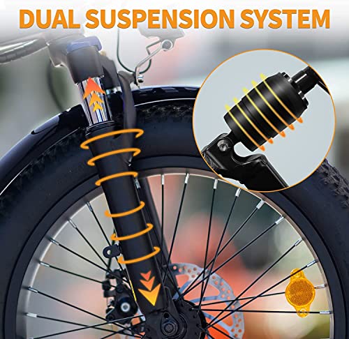 Folding Electric Bike for Adults, 1200W Peak Motor, 28MPH Max Speed, 48V 10AH Removable Battery, 20" Fat Tire M840673
