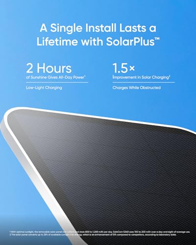 Solar Security Camera Wireless Outdoor, 360° Pan & Tilt Surveillance, No Monthly Fee V89776