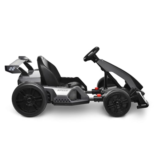 24V Kids Go Kart 300W Electric Drift Kart Outdoor Race Toy with 2X150W Motor, 7AH Battery, Green R238