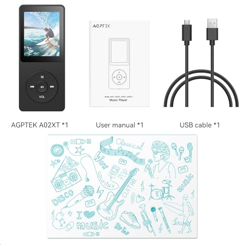 MP3 Player with Bluetooth 5.3, 1.8 Inch Screen, FM Radio, Voice Recorder I138