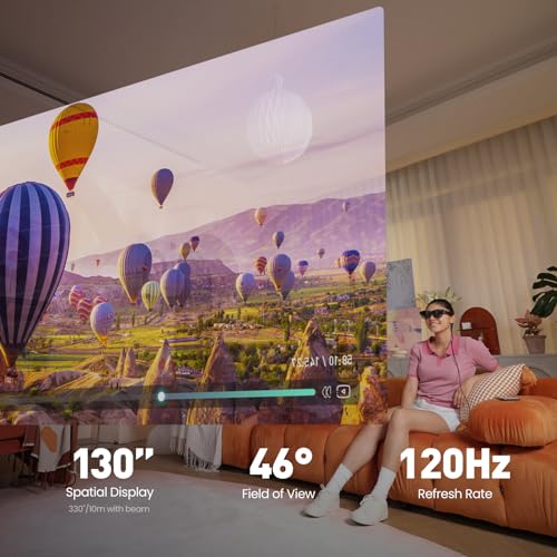 AR Glasses, 130" Wearable Display, 72g 120Hz 1080P, Ideal for Gaming and Streaming A8750