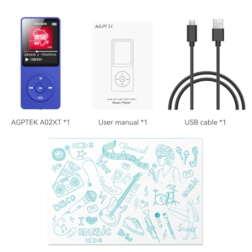MP3 Player with Bluetooth 5.3, 1.8 Inch Screen, FM Radio, Voice Recorder I138