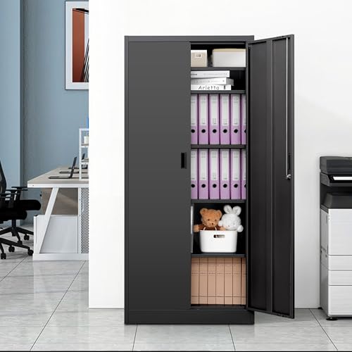 Metal Storage Cabinet with Adjustable Shelves, White W537131
