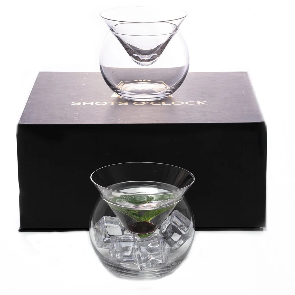 Stemless Martini Glasses with Chiller, Cocktail Glass Set of 4 M912