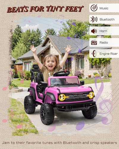 24V Ride on Car for Big Kids, 2 Seater with Remote Control, Pink O4976
