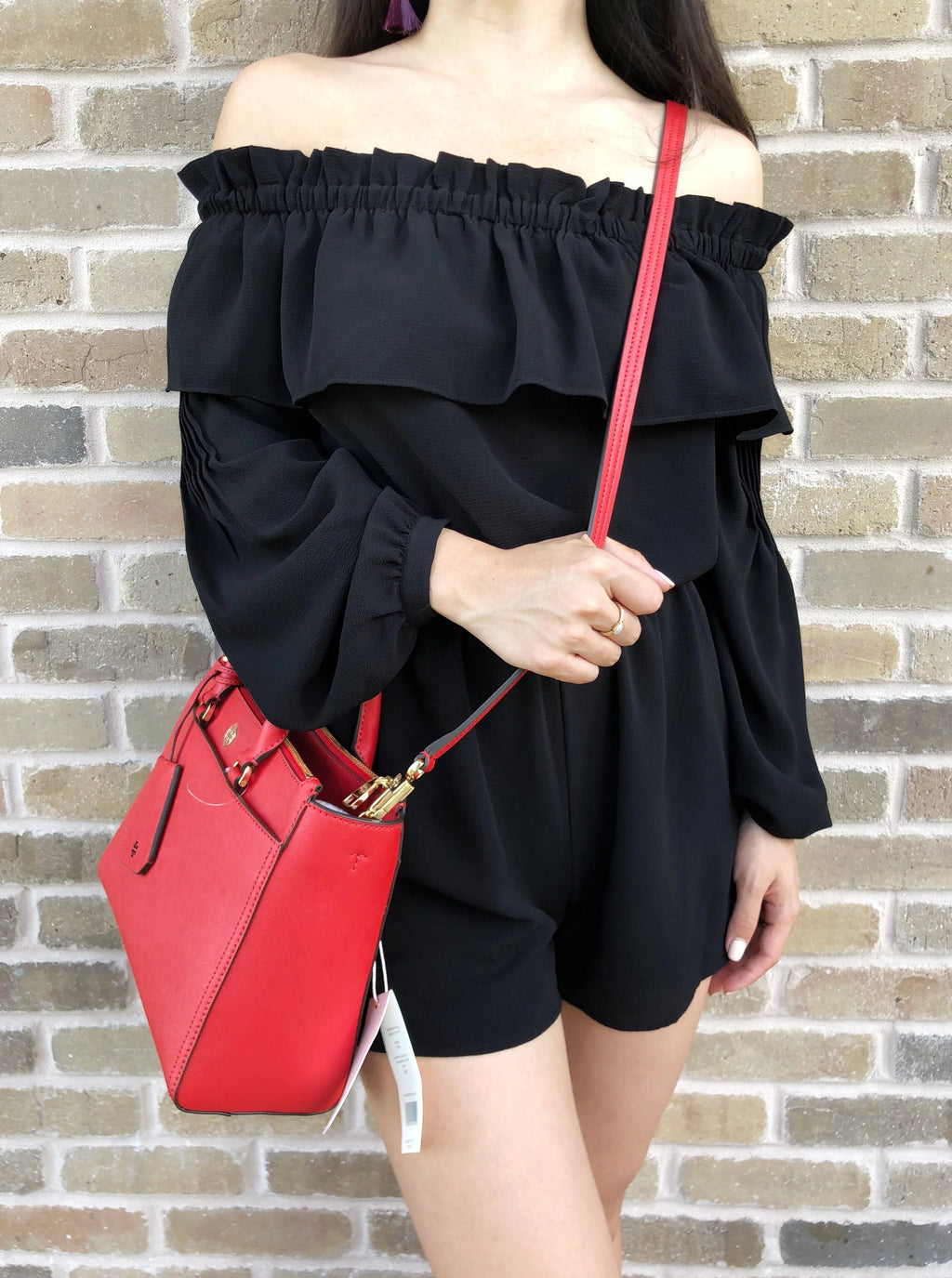 Small Double Zip Tote Satchel Crossbody Bag W711669