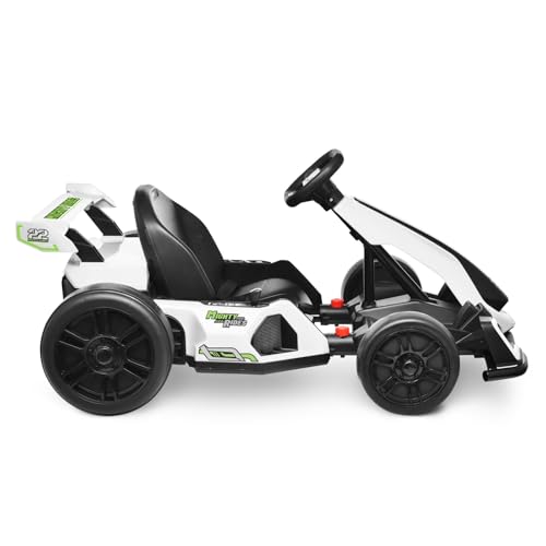 24V Kids Go Kart 300W Electric Drift Kart Outdoor Race Toy with 2X150W Motor, 7AH Battery, Green R238