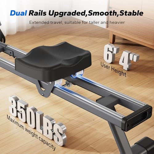Magnetic Rowing Machine for Home, 16 Levels, Quiet Resistance, 350lbs Capacity D864861