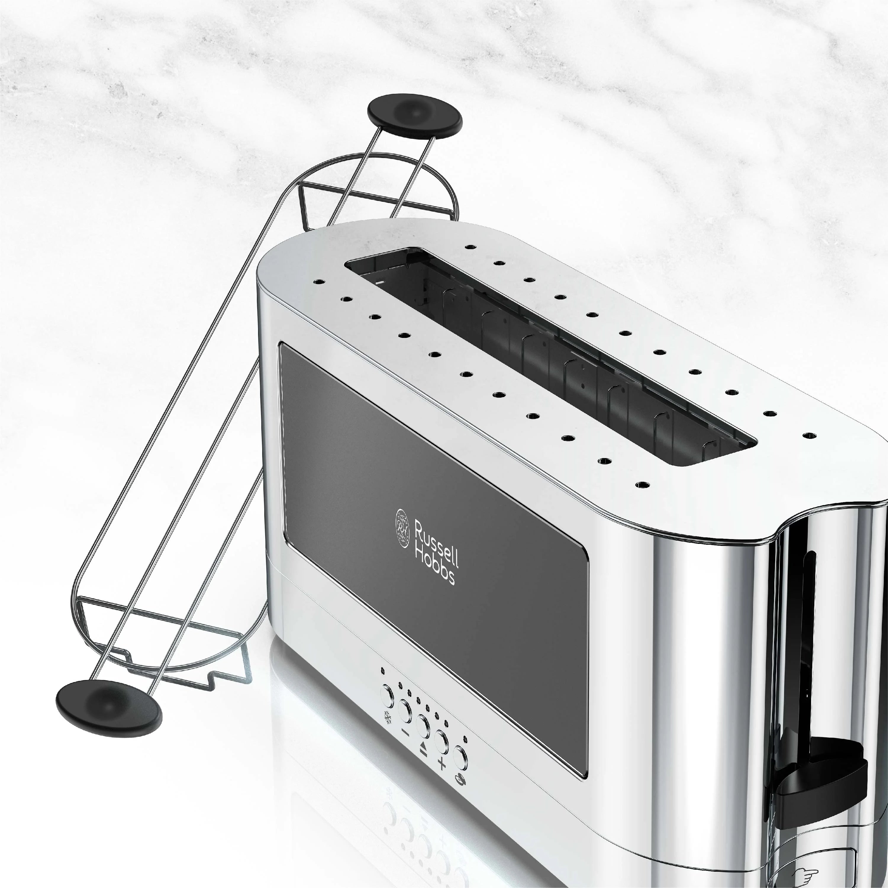 2-Slice Glass Accent Toaster, Black & Silver H6234