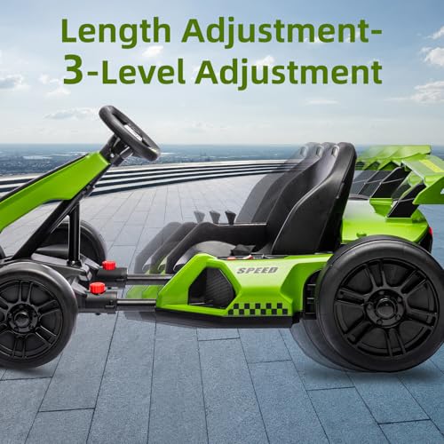 24V Electric Drift Go Kart for Kids, Adjustable Seat, 8mph C10094