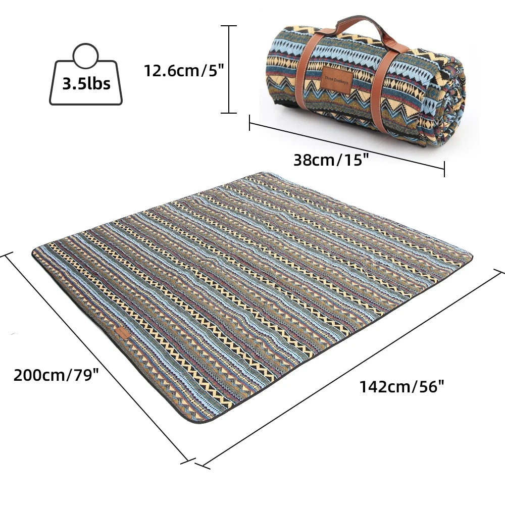 Sandproof Waterproof Extra Large Picnic Beach Blanket Q697138