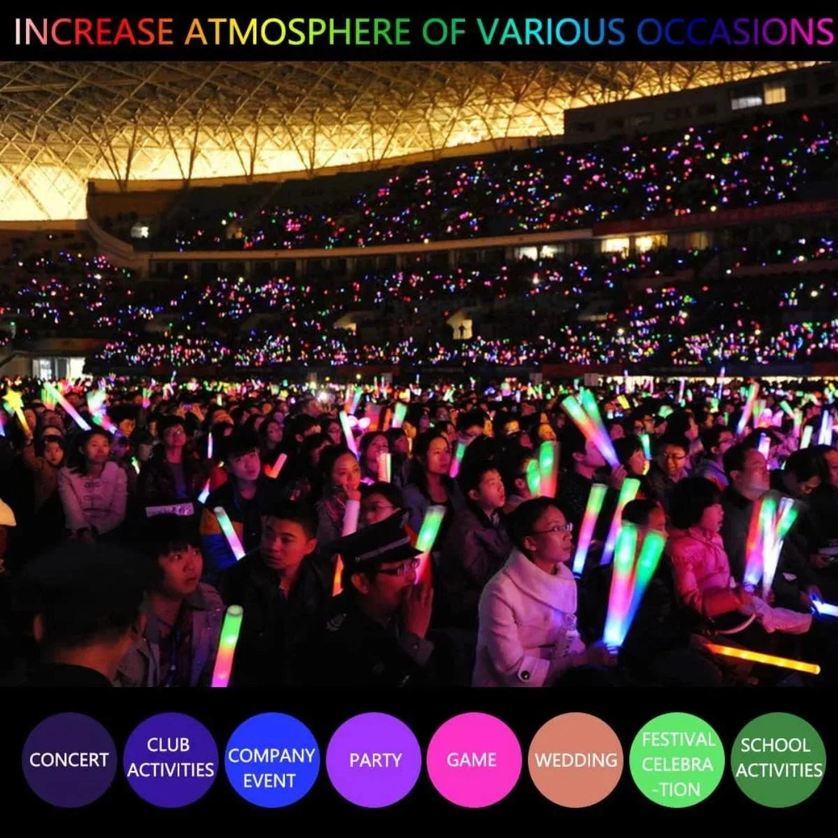 LED Foam Sticks 18in Glow Wands Party Supplies C63298