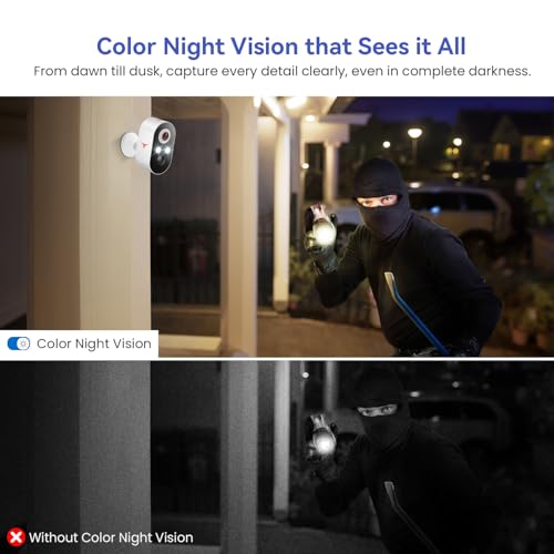 Wireless Security Camera 2-Pack, 1080p Outdoor, Color Night Vision, Motion Detection N66321