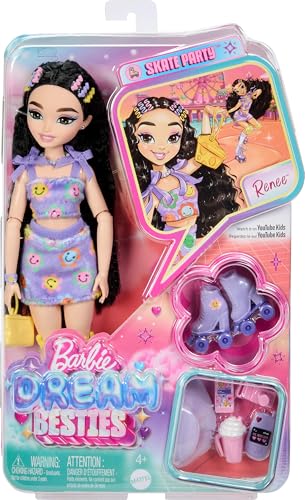 Renee Posable Roller Skating Fashion Doll with Black Hair and Accessories V354174