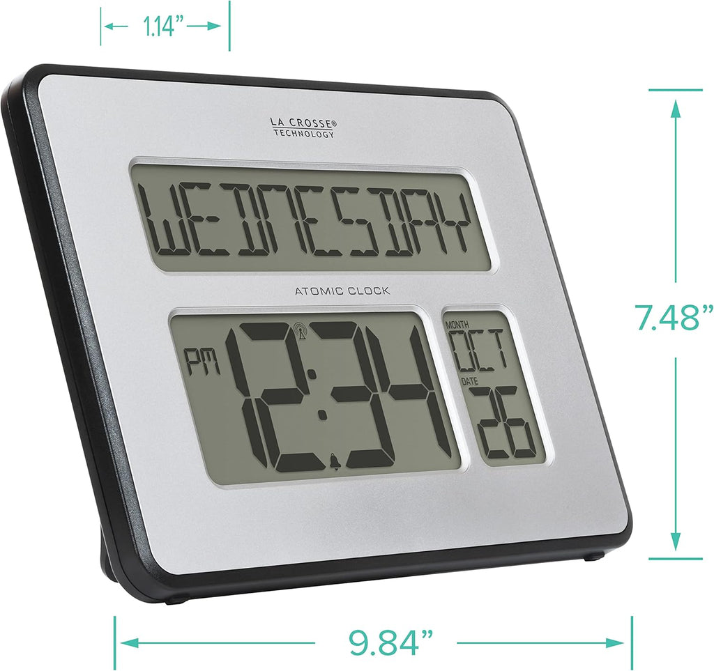 Atomic Full Calendar Clock with Extra Large Digits C308