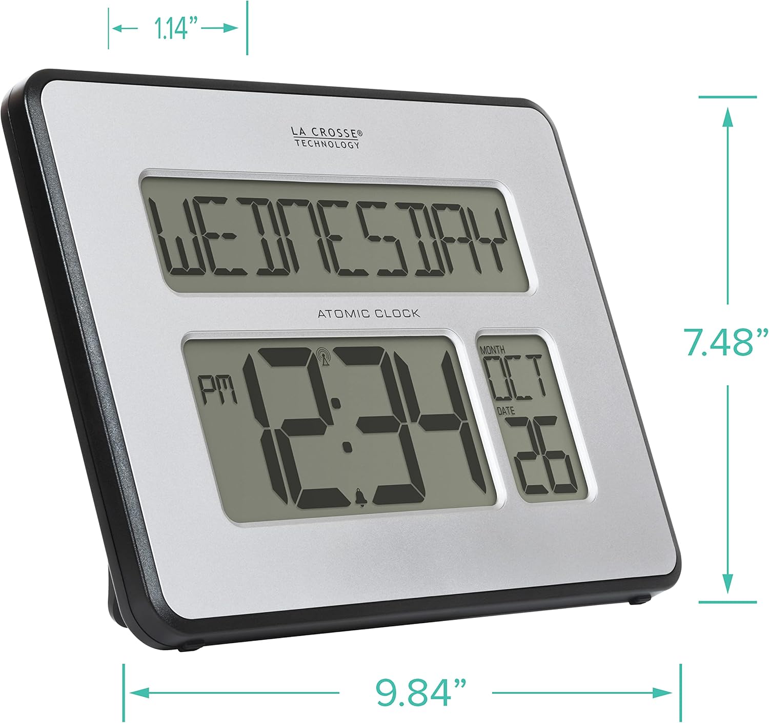 Atomic Full Calendar Clock with Extra Large Digits C308