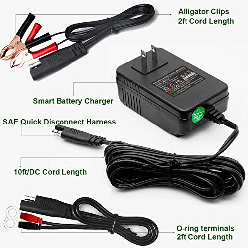 12V 2A Automatic Trickle Battery Charger Maintainer for Car Motorcycle Lawn Mower Boat ATV O980