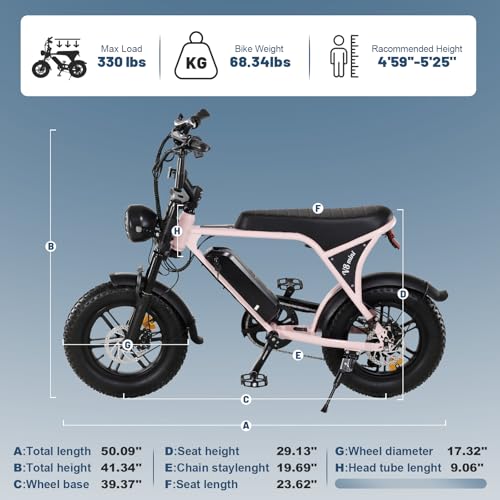 Electric Bike for Adults, 16" Fat Tire, 500W Motor, 20MPH K29448