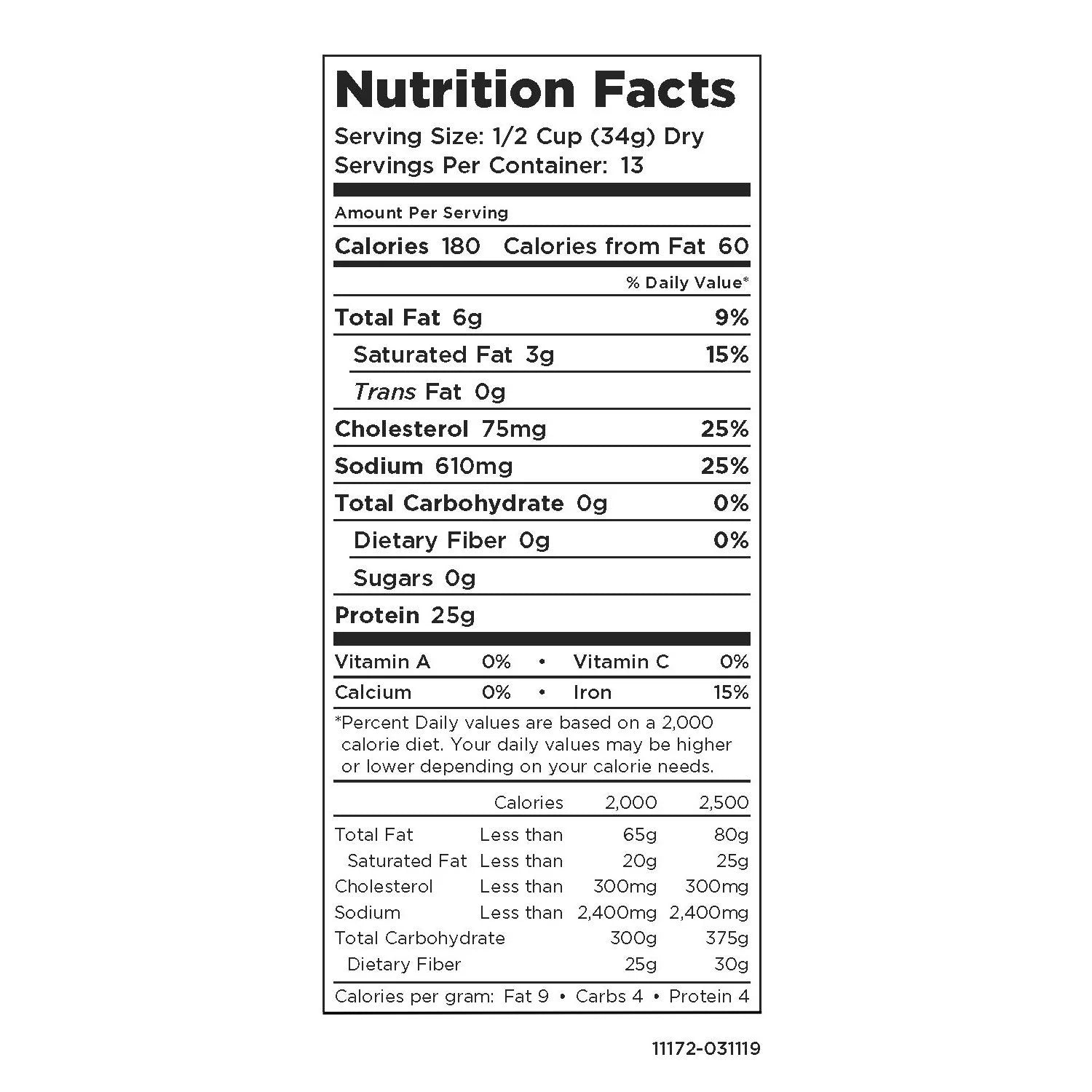 Freeze-Dried Beef Chunks, 16 oz D715