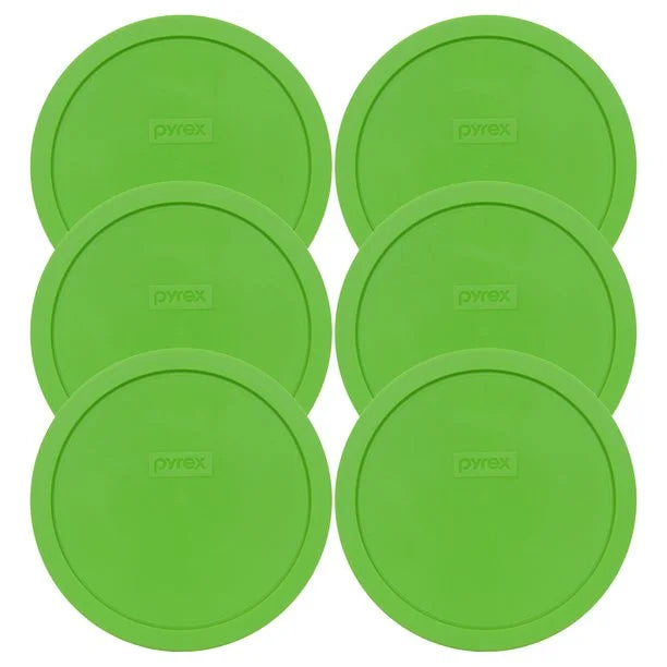 Pyrex Replacement Lid 7402-PC Green Round Cover (6-Pack) for Pyrex 7402 7-Cup Bowl (Sold Separately)