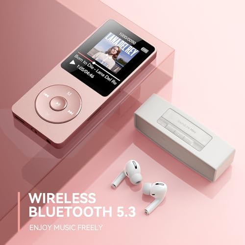 MP3 Player with Bluetooth 5.3, 1.8 Inch Screen, FM Radio, Voice Recorder I138