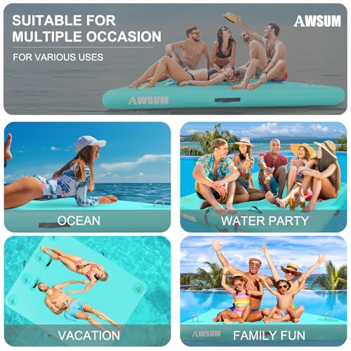 Inflatable Floating Dock Platform for Pool Beach Ocean Y75577