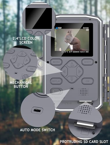 4K 48MP Trail Camera with Night Vision and Motion Activation V521736