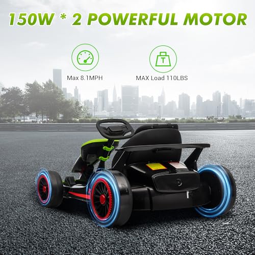 Electric Drift Kart with Adjustable Seat, 24V Ride On Toy for Kids G7951